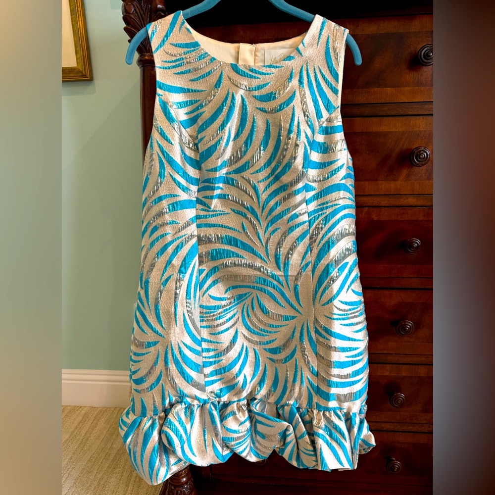 Lilly Pulitzer Blue and Cream Patterned Dress